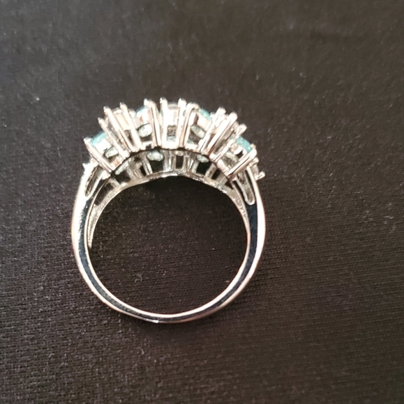 FREE Beautiful 925 Sterling Silver Sapphire & White Topaz Gemstones Ring - Picture 6 of 12